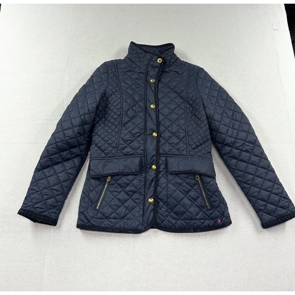 Joules Newdale Quilted Flower Jacket Navy Size 6 British Luxury